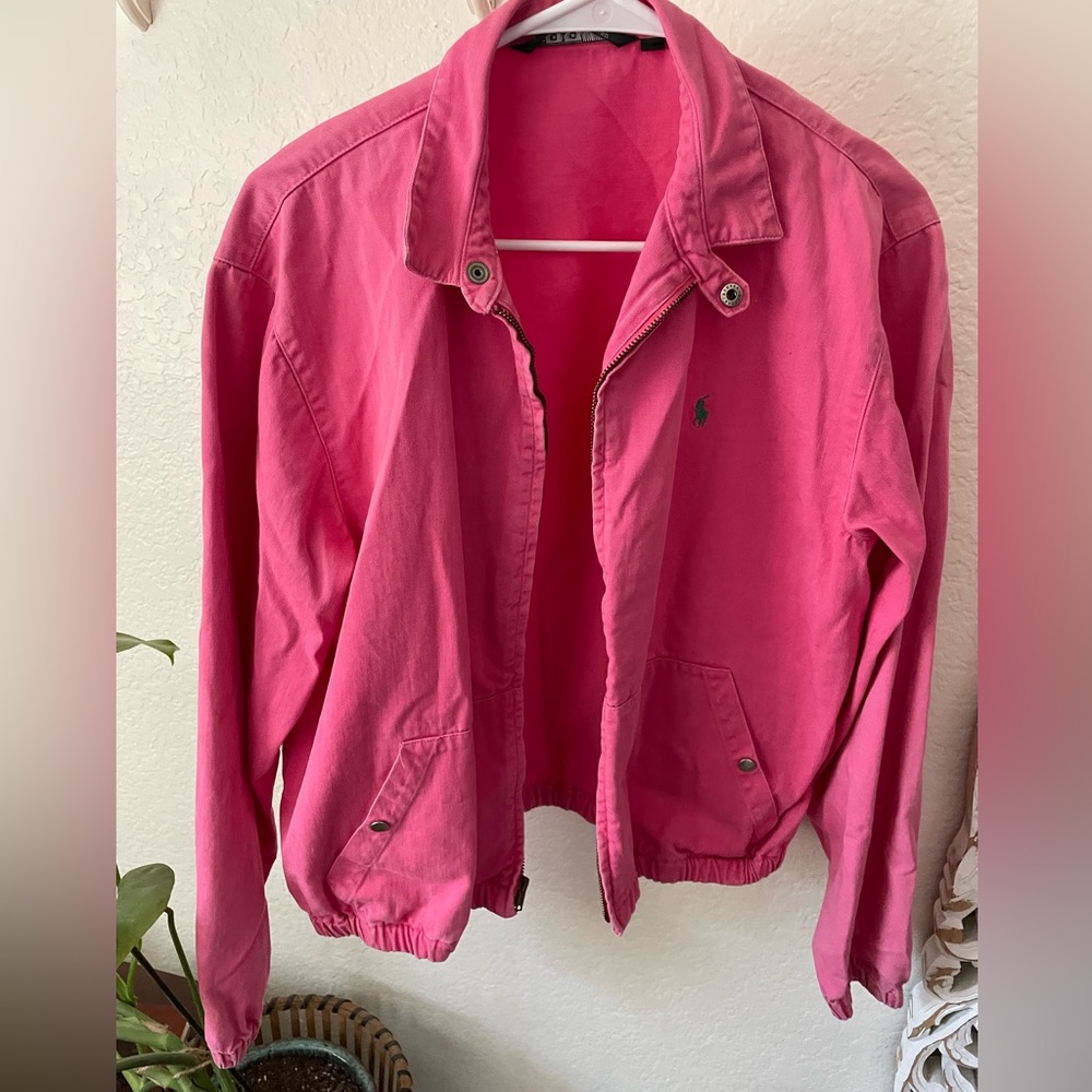 polo ralph lauren pink bomber jacket